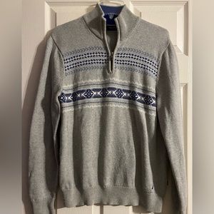 Vintage Nautica Striped Half Zip Sweater Size Medium